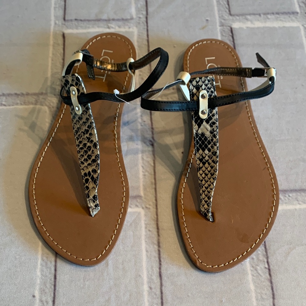 LOFT Snakeskin Print Sandals